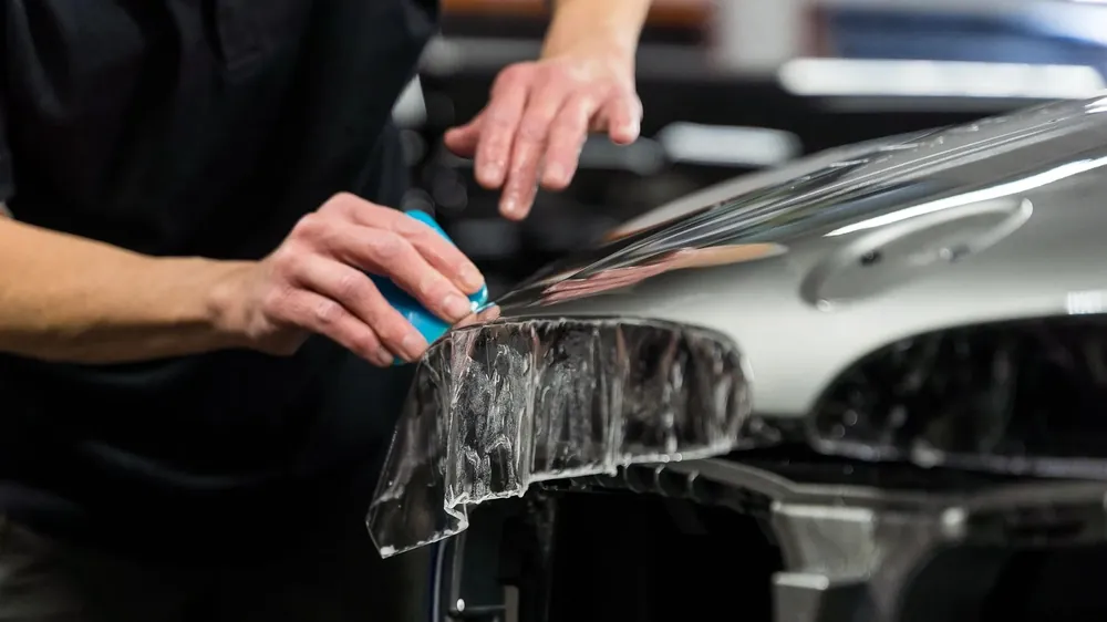 Paint protection film applied to a vehicle panel
