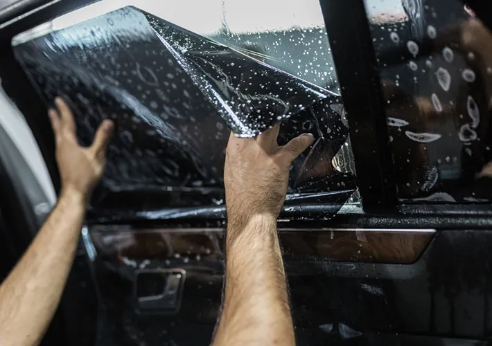 Ceramic window tint on a vehicle